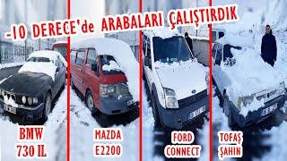 -10 DERECE'de ARABALARI ÇALIŞTIRMAYI DENEDİK! BMW - TOFAS - CONNECT - EXPRESS - MAZDA