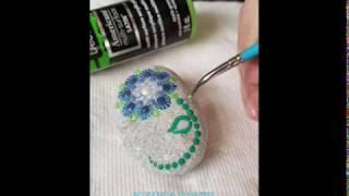 How to paint a dot mandala - Blue Spring Flower - w/ Miranda Pitrone