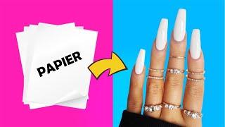 DIY - COMMENT FAIRE DES FAUX ONGLES IMPERMÉABLES À PARTIR DE "PAPIER" À LA MAISON - CLOUAGE