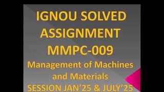 Ignou assignment solution MMPC 009 Session January 2025 July 2025 Part 4