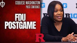 Coquese Washington & Kiyomi McMiller talk #FDU Postgame -- #Rutgers Scarlet Knights Football