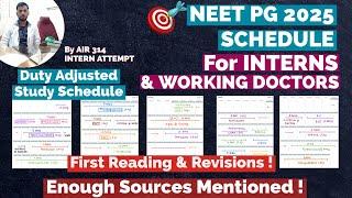 DUTY Adjusted Schedule for Intern & Working Doctors for Neet Pg 2025  || FIRST READING & Revisions