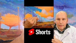 نقاشی اکریلیک منظره  landscape acrylic painting