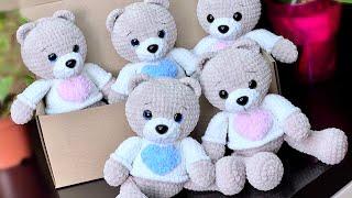 BEAR with heart crochet Video Tutorial / Part 1 / Bear crochet pattern ETSY