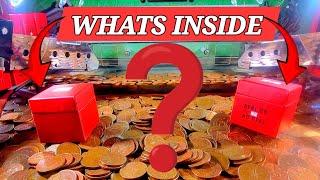 2p machines CAN we WIN this mystery box? .UK arcade 2p pushers claw machines. holiday