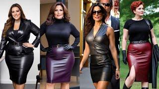 Stunning Most Popular Leather Skirt Design Ideas for Women  / Leather dress for Women