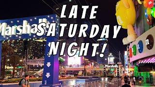 Las Vegas Late Weekend Walk Saturday Night: Park MGM, Eataly, NY NY Hotel & More