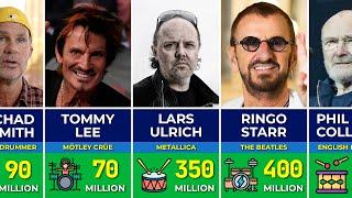 Greatest Richest Drummers of All Time | Ringo Starr, Lars Ulrich, Tommy Lee