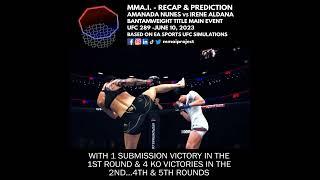 UFC 289 Nunes vs Aldana Bantamweight Championship Simulation Recap & Prediction  #shorts