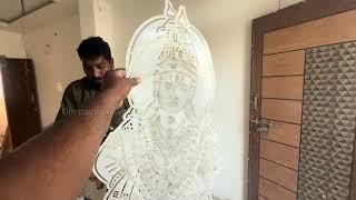 how to make Vitthal Rukmini wall texture design | Wall Texture Design New Ideas