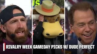  RIVALRY WEEK GAMEDAY PICKS  Dude Perfect SAWS THE LONGHORNS  | College GameDay