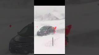 Car stuck in snow