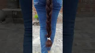 Longest Braid Comes Out Of The Screen Very Long Hair #reel #viral #shorts #ytshorts #longhair #braid