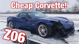 Wrecked 2007 Corvette Z06 Salvage Auction Rebuild Part 1