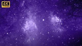 1 Hour 4K Ultra HD Galaxy Loop Animation | Stunning Space Background | Purple Stars