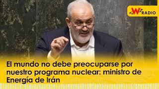 El mundo no debe preocuparse por nuestro programa nuclear: ministro de Energía de Irán