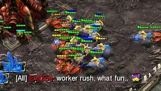 20,000 APM Probe Rushing StarCraft II AI/Bot