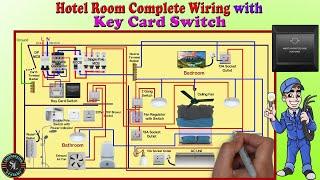 Hotel Room Complete Wiring with Key Card Switch / Key Card Switch Wiring/ Key Card Switch Connection