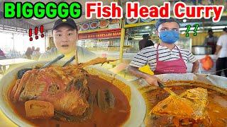 Big Fish Head Curry For the First Time! - Unforgettable Strong Curry Flavor! - Malaysian Street Food