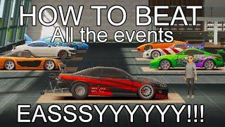 how to win all the events easy no mercy,the serpent,blue bird,the dark horse best tune in apex racer