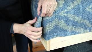 Mod Home Ec 5 Minute Clinic: How to Cut the Corners on a Rug Upholstered Ottoman