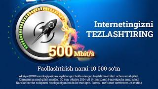 Uztelecom 2024 Turbo Tezlik 500 mbit  30 kun / GPON SPEED TEST  OPTIK TOLA  /  INTERNET / 500 mbit/s