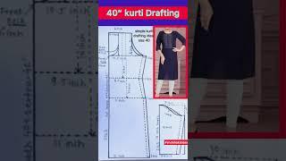 Kurti cutting|| suit cutting || 40” size kurti Drafting || #shobhakiclass #kurticutting #suitcutting