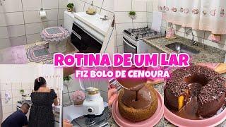 ROTINA DE UM LAR | FIZ BOLO DE CENOURA COM CHOCOLATE | LAVEI O BANHEIRO E DECOREI | MARYA ALVES