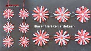 DIY Dekorasi Gantungan 17 Agustus dari Kertas Merah Putih - Hiasan Hari Kemerdekaan