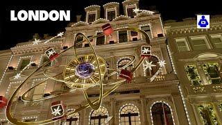 London Night Walk   Marylebone  MAYFAIR Christmas Lights 2024 | Central London Walking Tour | HDR