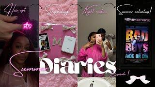 Summer Diaries 001 𐙚 | Hair maintenance, Scrapbooking, summer activities, mini night routine + more!