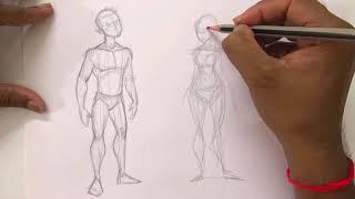 Drawing semi-realistic cartoon character | Character Design | Time Lapse Drawing | Rinku Art