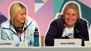 Emma Hayes and Lindsey Horan pre-match press conference  Brazil v USA  Paris 2024 Olympics