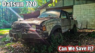 Abandoned Datsun 720 4x4 King Cab!!! Can we Save it?  Will it Run?