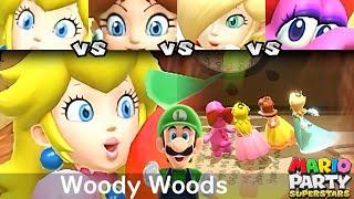 Mario Party Superstars Peach vs Daisy vs Rosalina vs Birdo at Woody Woods
