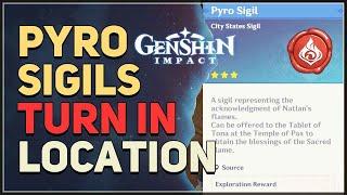 Pyro Sigils Turn in Location Genshin Impact