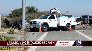 1 dead after crash into utility truck in Monterey County