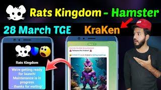 Rats Kingdom 28 March TGE | Rats Kingdom Scam or Real | Hamster Kombat kraken exchange | Rats $RK