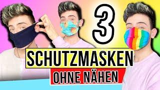 Mundschutz Maske einfach selber machen - ohne nähen | 3 Varianten Deutsch | Dimxoo