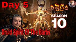 D2R S10 - Day 5 Druid Spirit Of The Barbs![Theorycraft] (Uber Diablo Walk @7am EST )