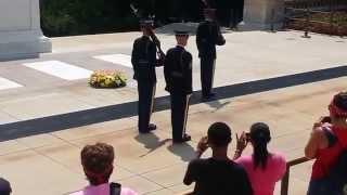 Tomb of the Unknown Soldier-Guard calls out crowd