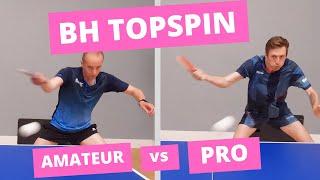 Backhand topspin attack - Amateur vs Pro technique in slow motion