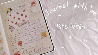 ｡･ﾟJournal with me #asmr| Vmin theme| ft.Simply Jaza| Pink_Rose