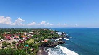 Aerial View of Tanah Lot Temple, Beraban, Kediri, Tabanan Regency, Bali, Indonesia | Stock Footage