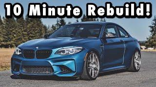 Rebuilding A Wrecked Salvage Auction 2018 BMW M2 in 10 MINUTES like THROTL (FIRST IN THE WORLD)