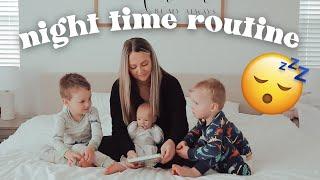 SOLO MOM NIGHT TIME ROUTINE WITH A NEWBORN + 2 TODDLERS 2022