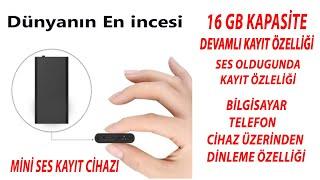 mini ince casus ses kayıt cihazı ses sensörlü kulaklıklı