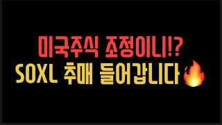 [실전투자] 미국주식 조정이니?! 추매 들어갑니다!! SOXL 1천만원 추가 매수!! 눌림목에 추가매수로 대응한다 반도체 엔비디아 테슬라 비트코인 구글 애플 나스닥다우 에코프로비엠