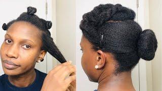 SIMPLE & EASY PROTECTIVE NATURAL HAIRSTYLE Short to medium length #shorts #naturalhairstyle