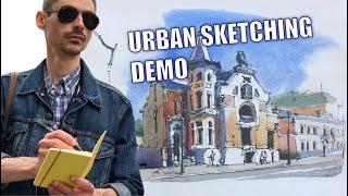 Urban sketching on location with Watercolor & Pen DEMO